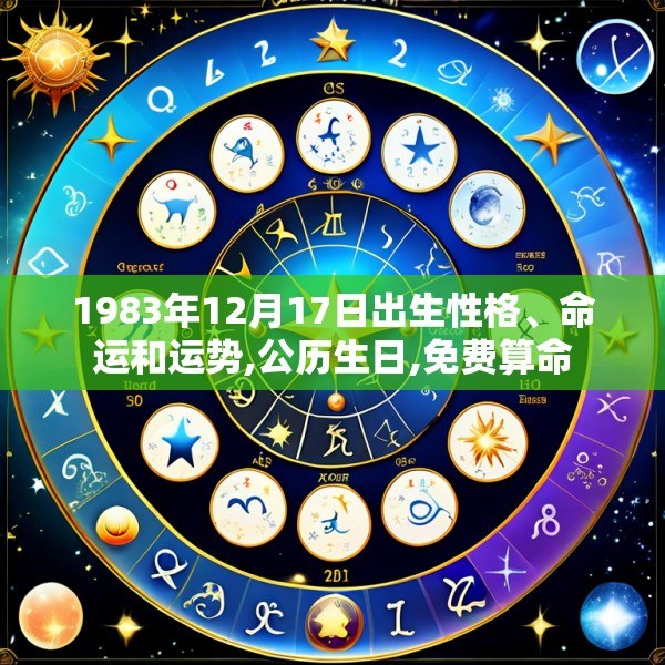 1983年12月17日出生性格、命运和运势,公历生日,免费算命