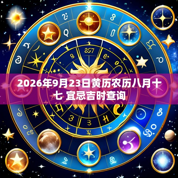 2026年9月23日黄历农历八月十七 宜忌吉时查询