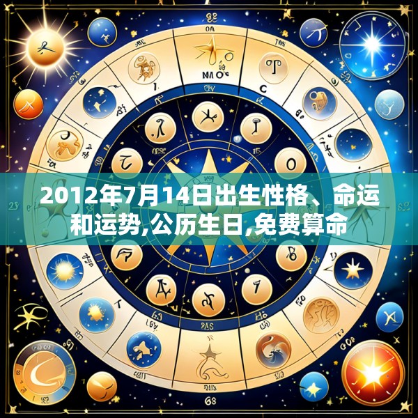 2012年7月14日出生性格、命运和运势,公历生日,免费算命