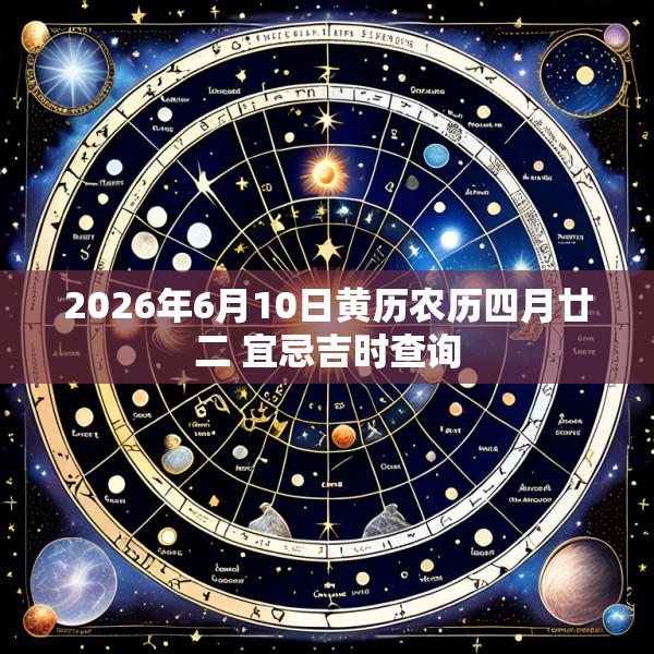 2026年6月10日黄历农历四月廿二 宜忌吉时查询