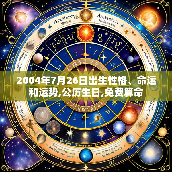 2004年7月26日出生性格、命运和运势,公历生日,免费算命
