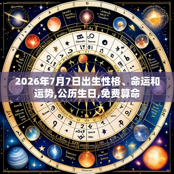 2026年7月7日出生性格、命运和运势,公历生日,免费算命
