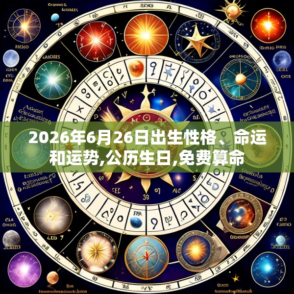 2026年6月26日出生性格、命运和运势,公历生日,免费算命