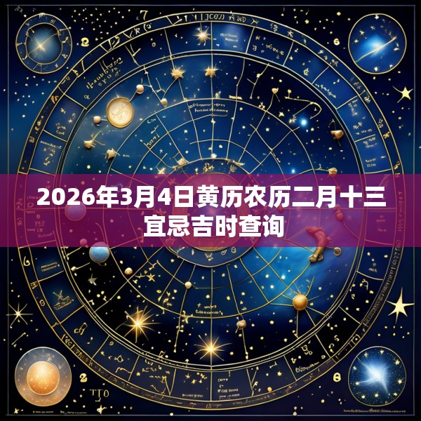 2026年3月4日黄历农历二月十三 宜忌吉时查询