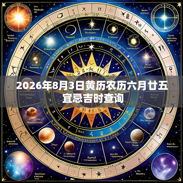 2026年8月3日黄历农历六月廿五 宜忌吉时查询