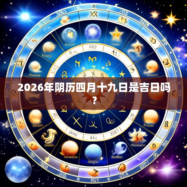 2026年阴历四月十九日是吉日吗？