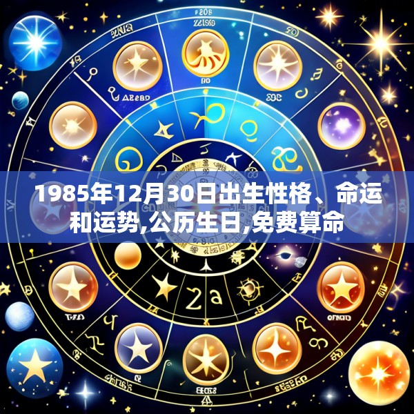 1985年12月30日出生性格、命运和运势,公历生日,免费算命