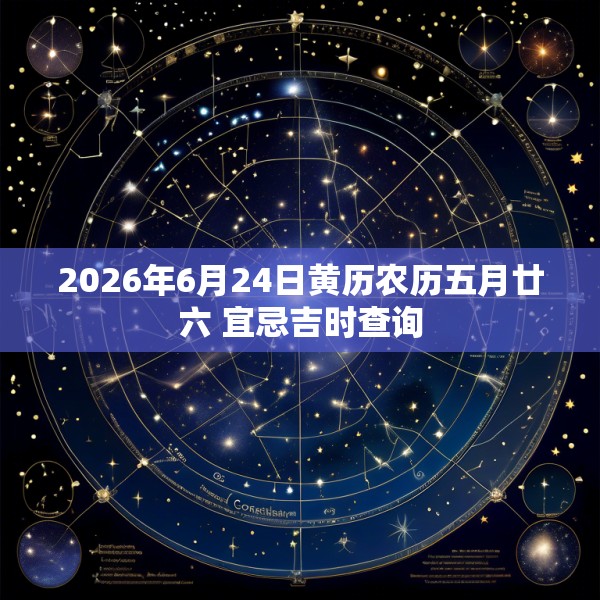 2026年6月24日黄历农历五月廿六 宜忌吉时查询