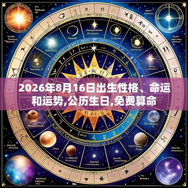 2026年8月16日出生性格、命运和运势,公历生日,免费算命