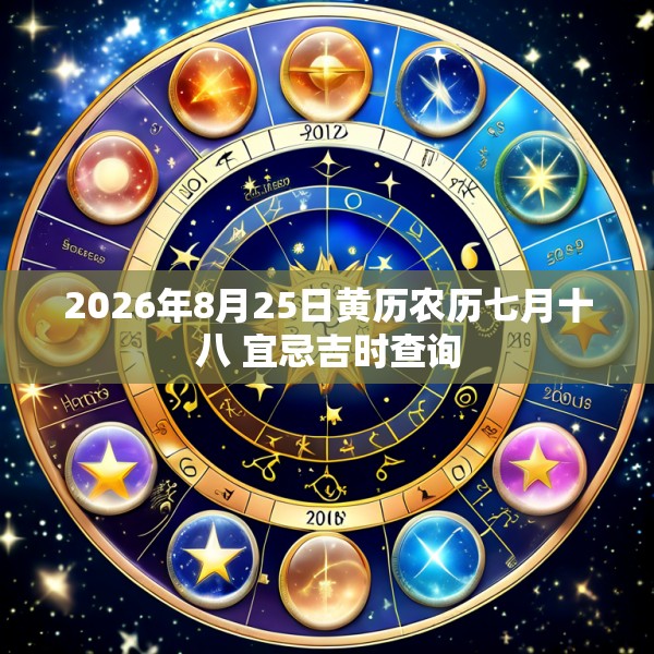 2026年8月25日黄历农历七月十八 宜忌吉时查询