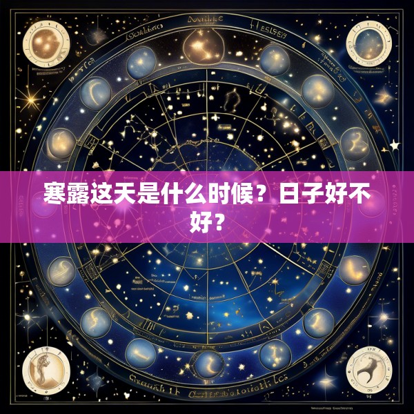 寒露这天是什么时候?日子好不好?