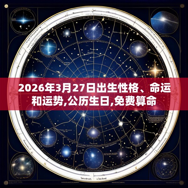 2026年3月27日出生性格、命运和运势,公历生日,免费算命