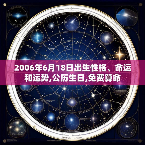 2006年6月18日出生性格、命运和运势,公历生日,免费算命