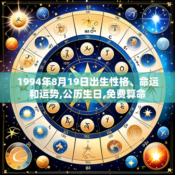 1994年8月19日出生性格、命运和运势,公历生日,免费算命