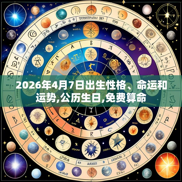 2026年4月7日出生性格、命运和运势,公历生日,免费算命