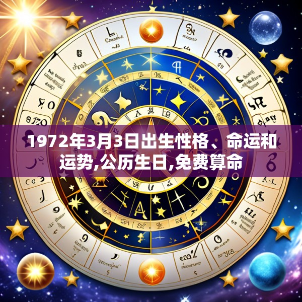 1972年3月3日出生性格、命运和运势,公历生日,免费算命