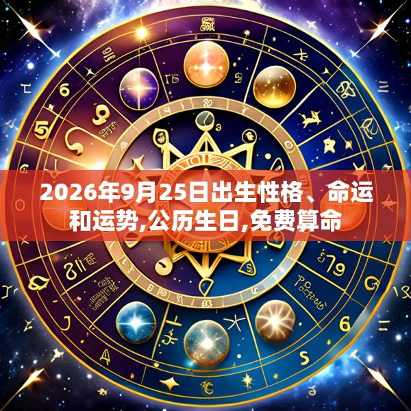 2026年9月25日出生性格、命运和运势,公历生日,免费算命