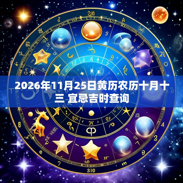 2026年11月25日黄历农历十月十三 宜忌吉时查询