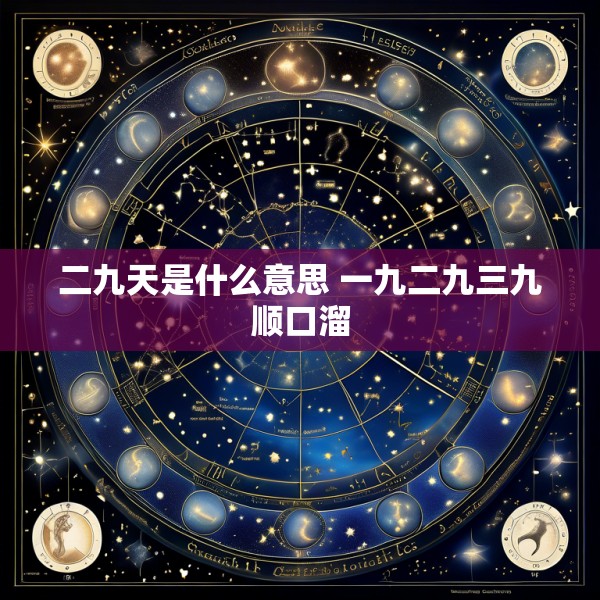 二九天是什么意思 一九二九三九顺口溜