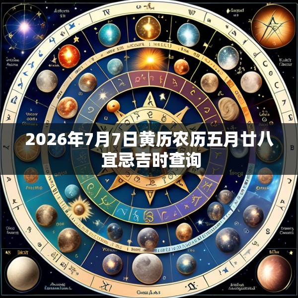 2026年7月7日黄历农历五月廿八 宜忌吉时查询