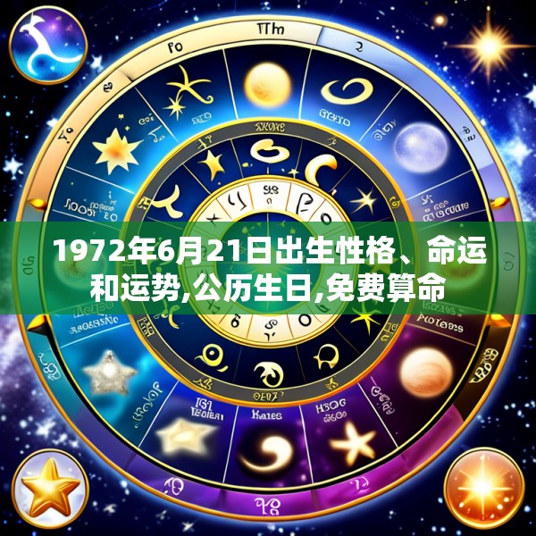 1972年6月21日出生性格、命运和运势,公历生日,免费算命