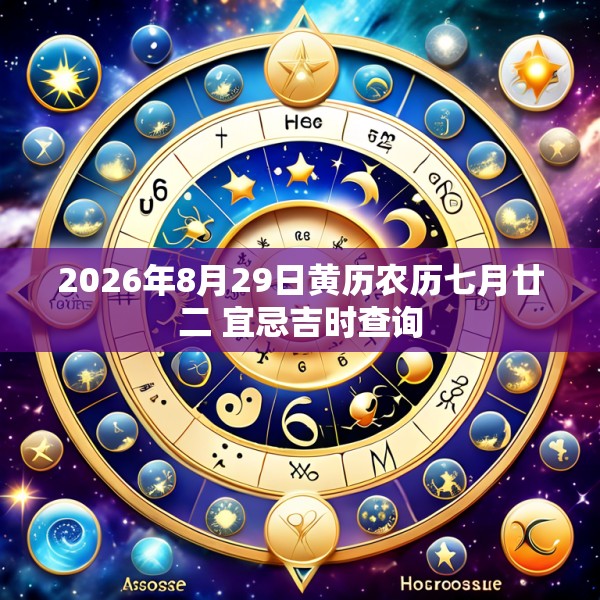2026年8月29日黄历农历七月廿二 宜忌吉时查询