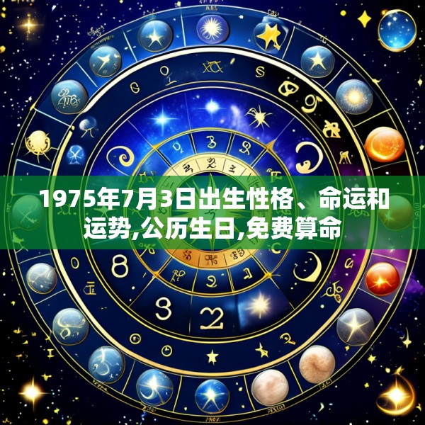 1975年7月3日出生性格、命运和运势,公历生日,免费算命