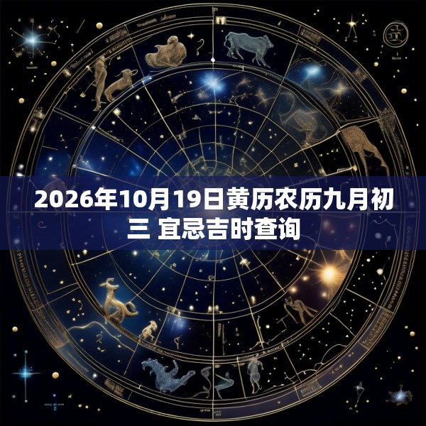 2026年10月19日黄历农历九月初三 宜忌吉时查询