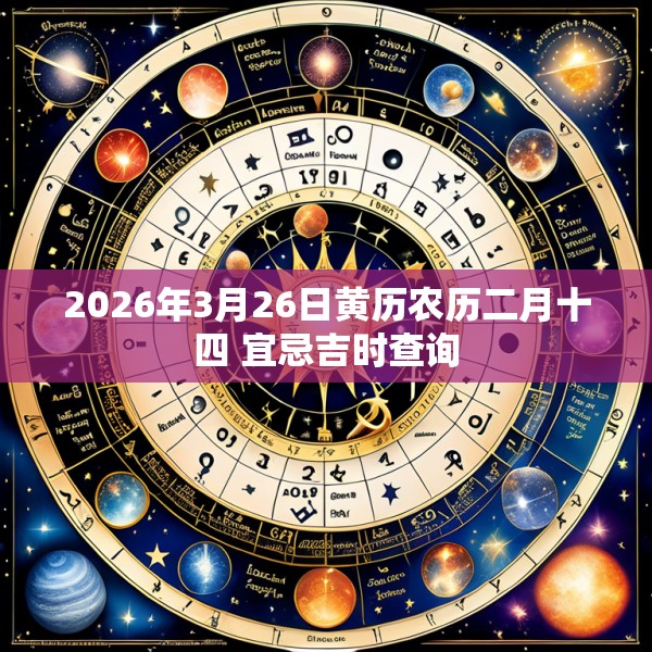 2026年3月26日黄历农历二月十四 宜忌吉时查询