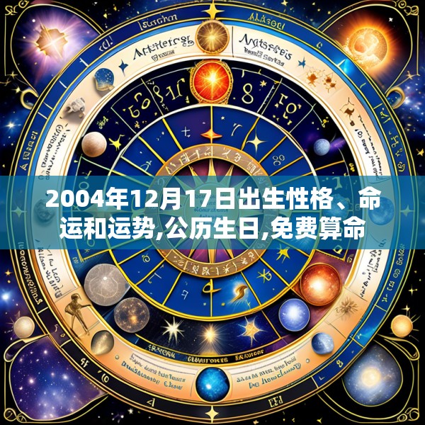 2004年12月17日出生性格、命运和运势,公历生日,免费算命