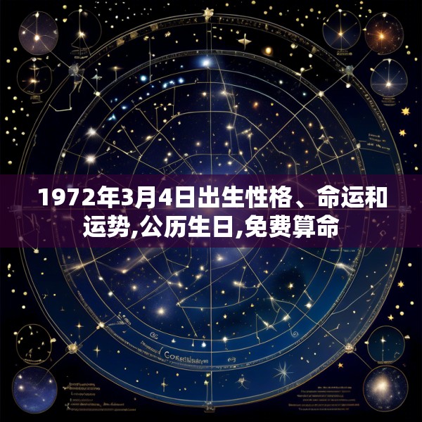 1972年3月4日出生性格、命运和运势,公历生日,免费算命