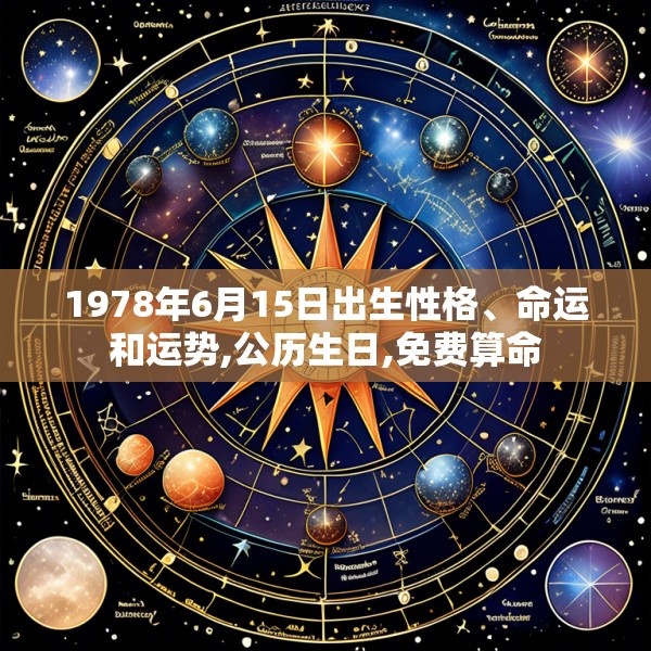 1978年6月15日出生性格、命运和运势,公历生日,免费算命