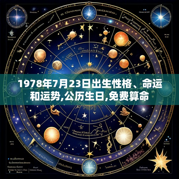 1978年7月23日出生性格、命运和运势,公历生日,免费算命