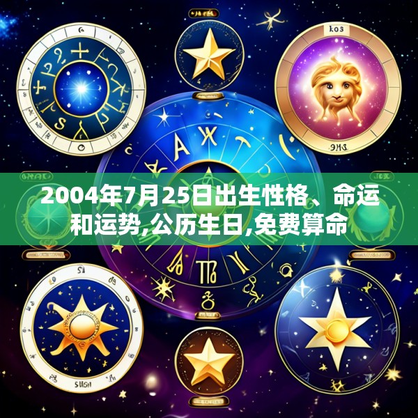 2004年7月25日出生性格、命运和运势,公历生日,免费算命
