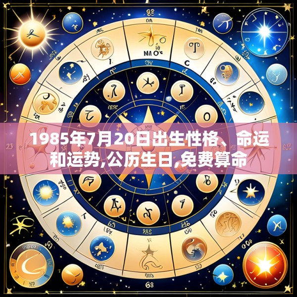 1985年7月20日出生性格、命运和运势,公历生日,免费算命