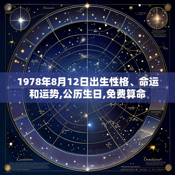 1978年8月12日出生性格、命运和运势,公历生日,免费算命