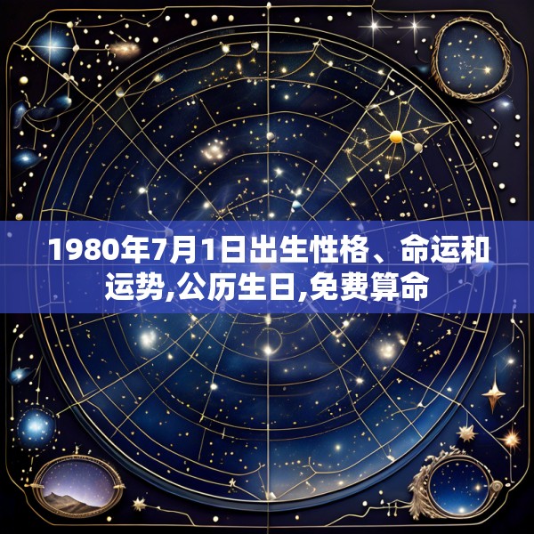 1980年7月1日出生性格、命运和运势,公历生日,免费算命