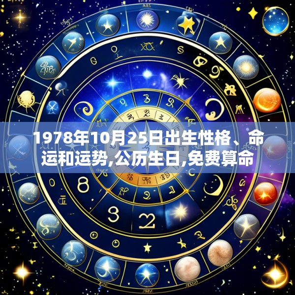 1978年10月25日出生性格、命运和运势,公历生日,免费算命