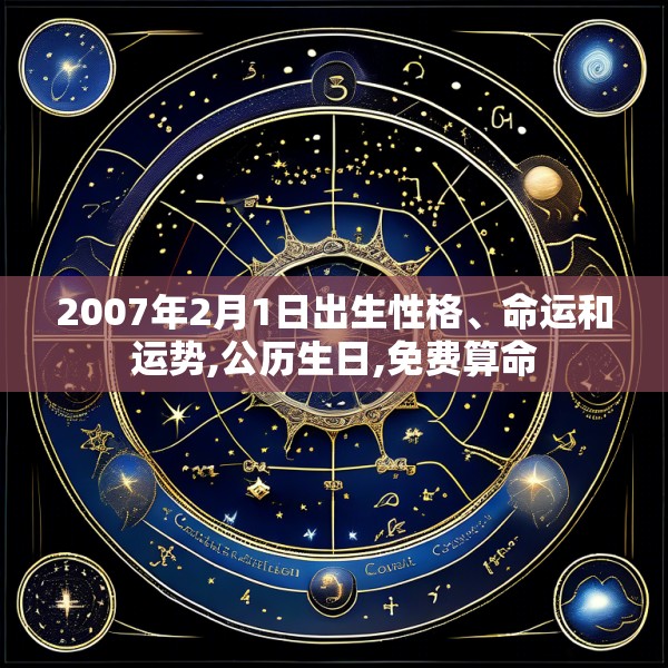 2007年2月1日出生性格、命运和运势,公历生日,免费算命