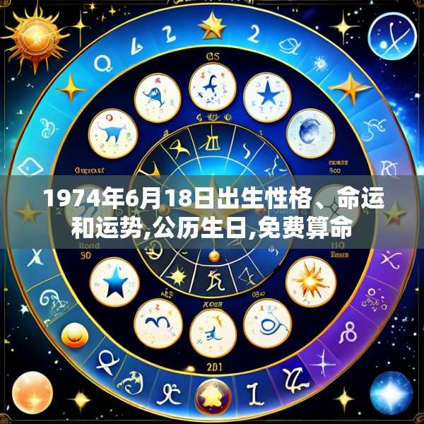 1974年6月18日出生性格、命运和运势,公历生日,免费算命