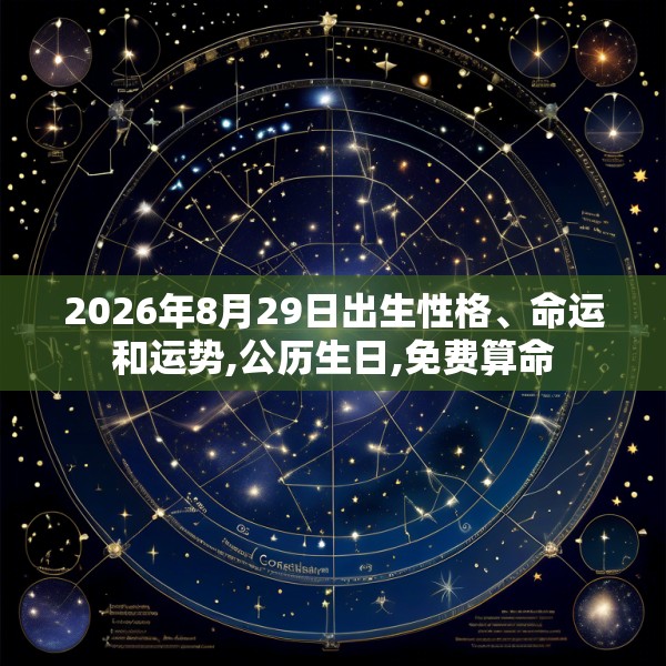 2026年8月29日出生性格、命运和运势,公历生日,免费算命