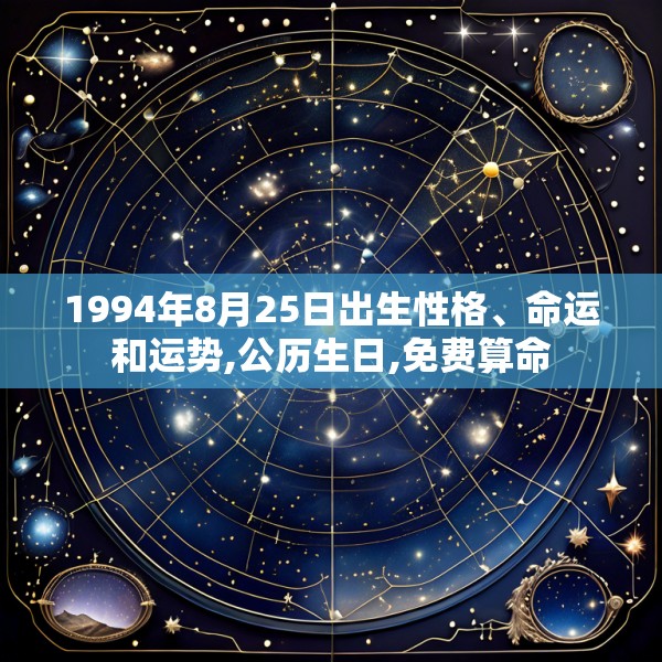 1994年8月25日出生性格、命运和运势,公历生日,免费算命