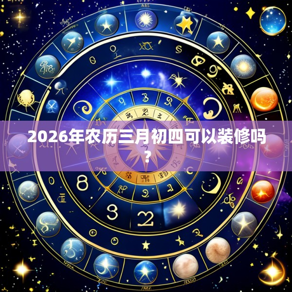 2026年农历三月初四可以装修吗?