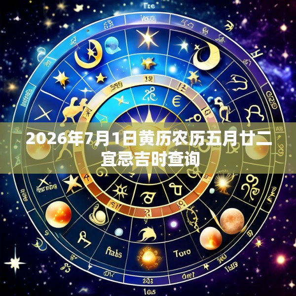 2026年7月1日黄历农历五月廿二 宜忌吉时查询