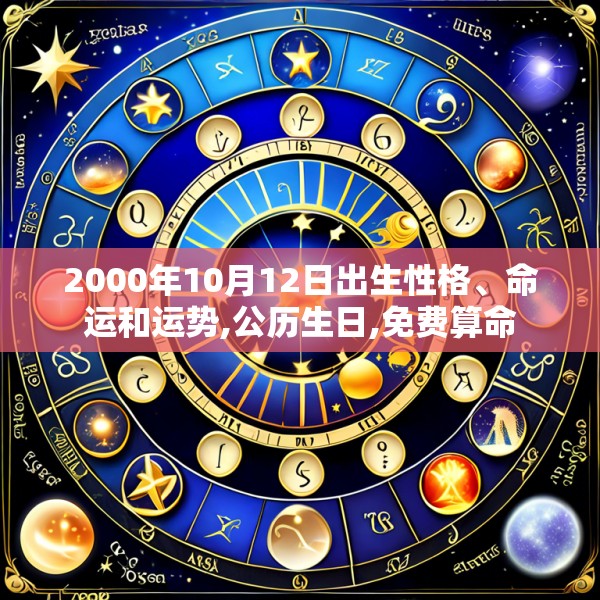 2000年10月12日出生性格、命运和运势,公历生日,免费算命