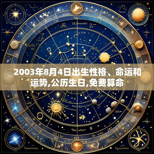 2003年8月4日出生性格、命运和运势,公历生日,免费算命