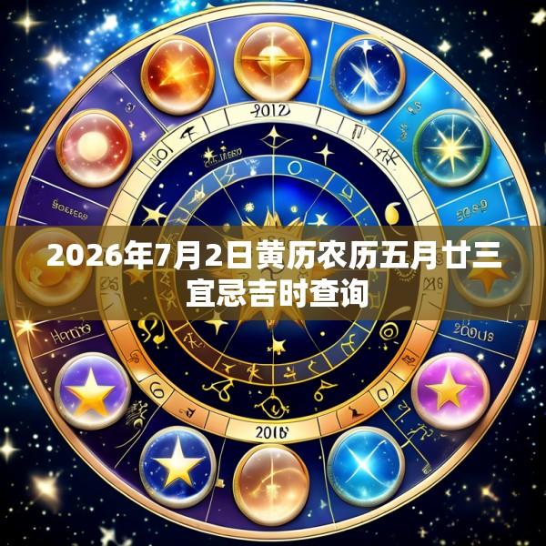 2026年7月2日黄历农历五月廿三 宜忌吉时查询