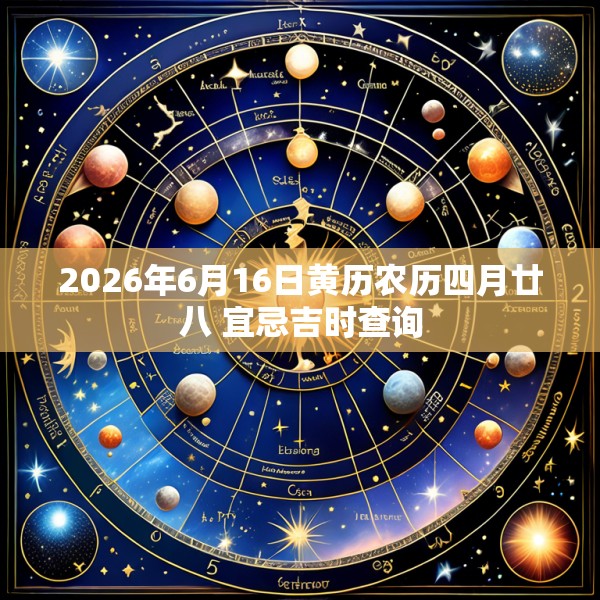2026年6月16日黄历农历四月廿八 宜忌吉时查询