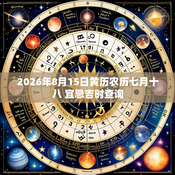 2026年8月15日黄历农历七月十八 宜忌吉时查询