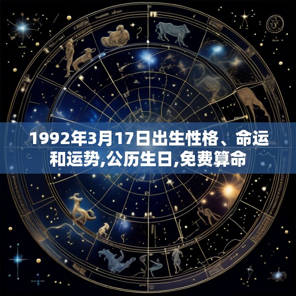 1992年3月17日出生性格、命运和运势,公历生日,免费算命